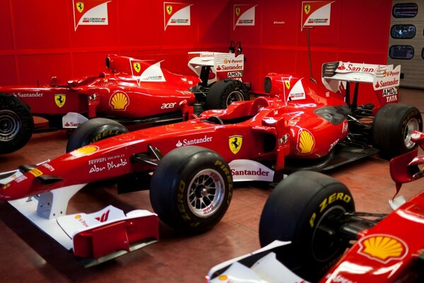 Racing cars. Red Ferrari