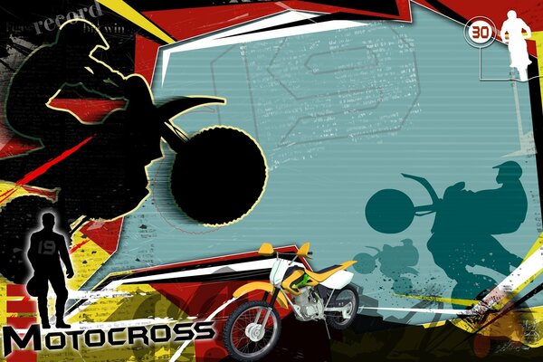 Motorcycle silhouette motocross wallpaper abstraction