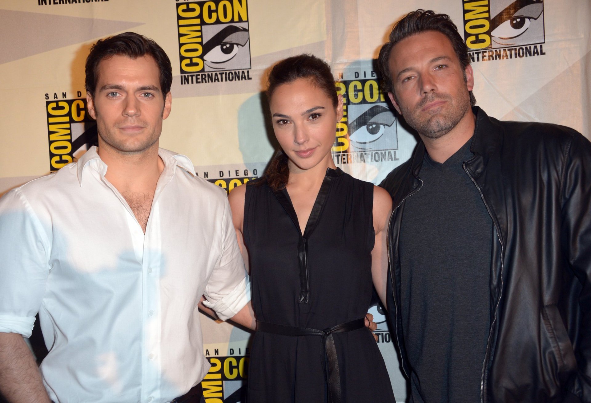 actors henry cavill Gal Gadot Gadot ben Affleck presentation Batman v Superman: Dawn of Justice Batman v Superman : Dawn of Justice