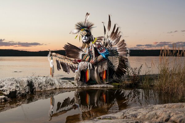 Shaman before the start of the dance