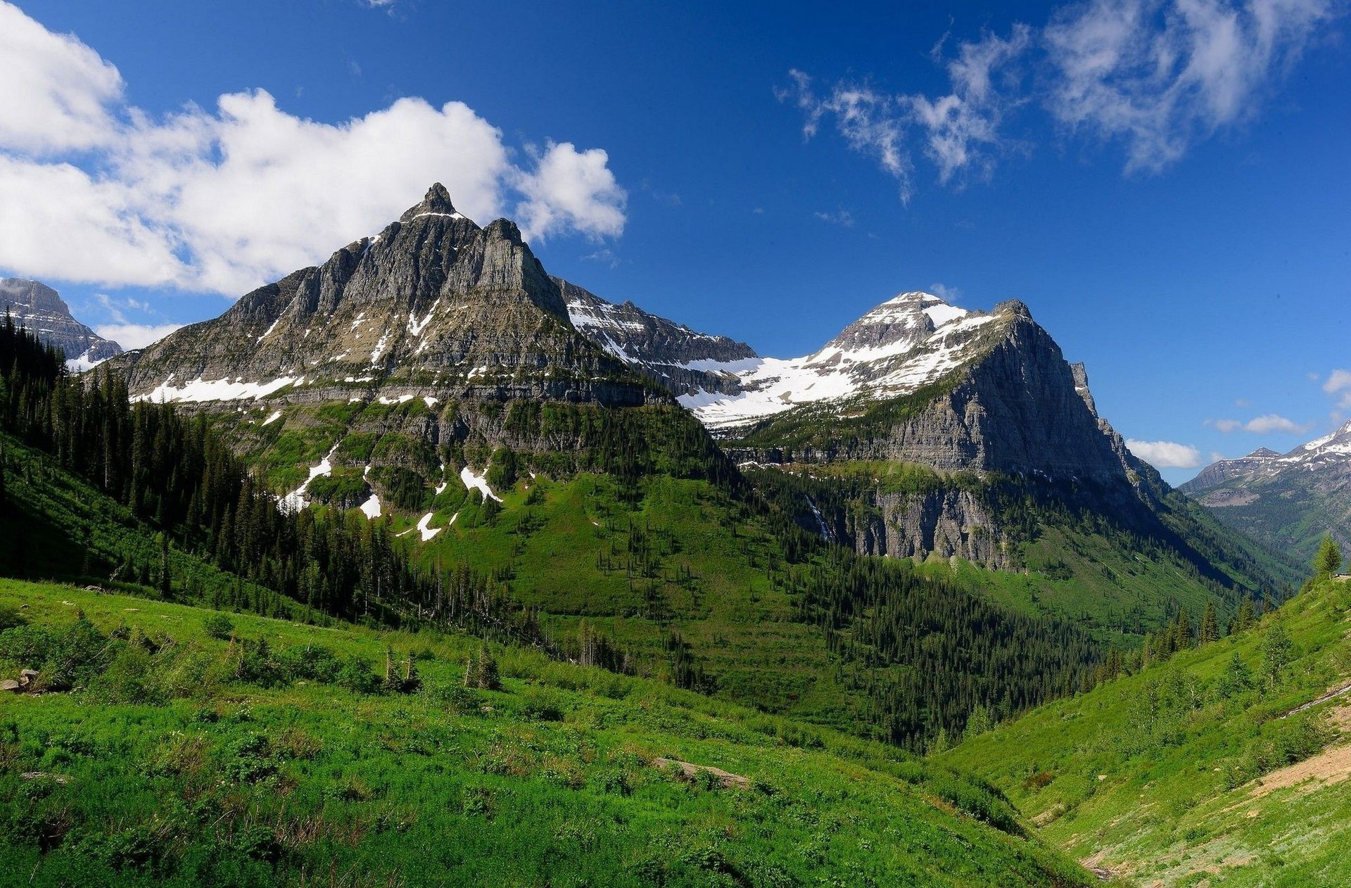 mountains snow nature
