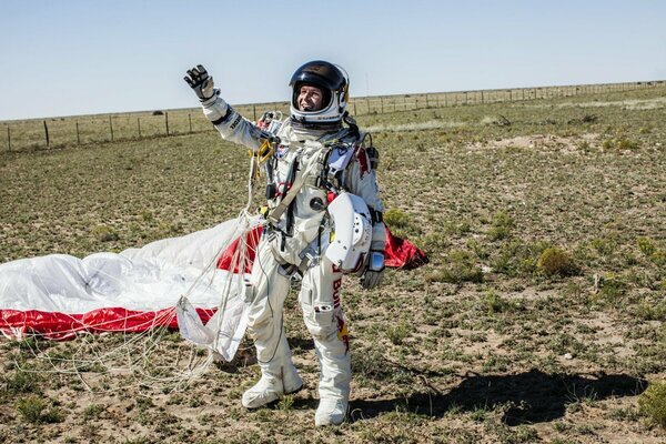 The presentation of the Red bull by Felix Baumgartner