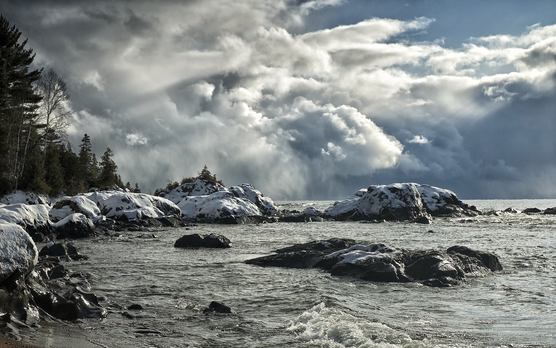 lake the sky landscape cold element