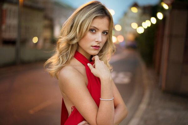 Portrait of Marina in a red dress
