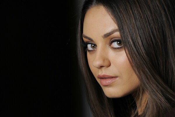 Mila Kunis face from the portrait