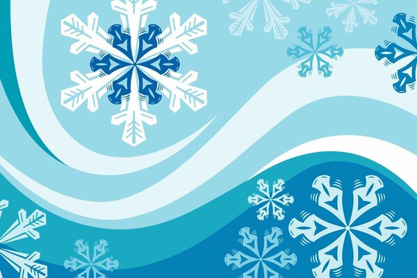 Snow lines and swirling snowflakes