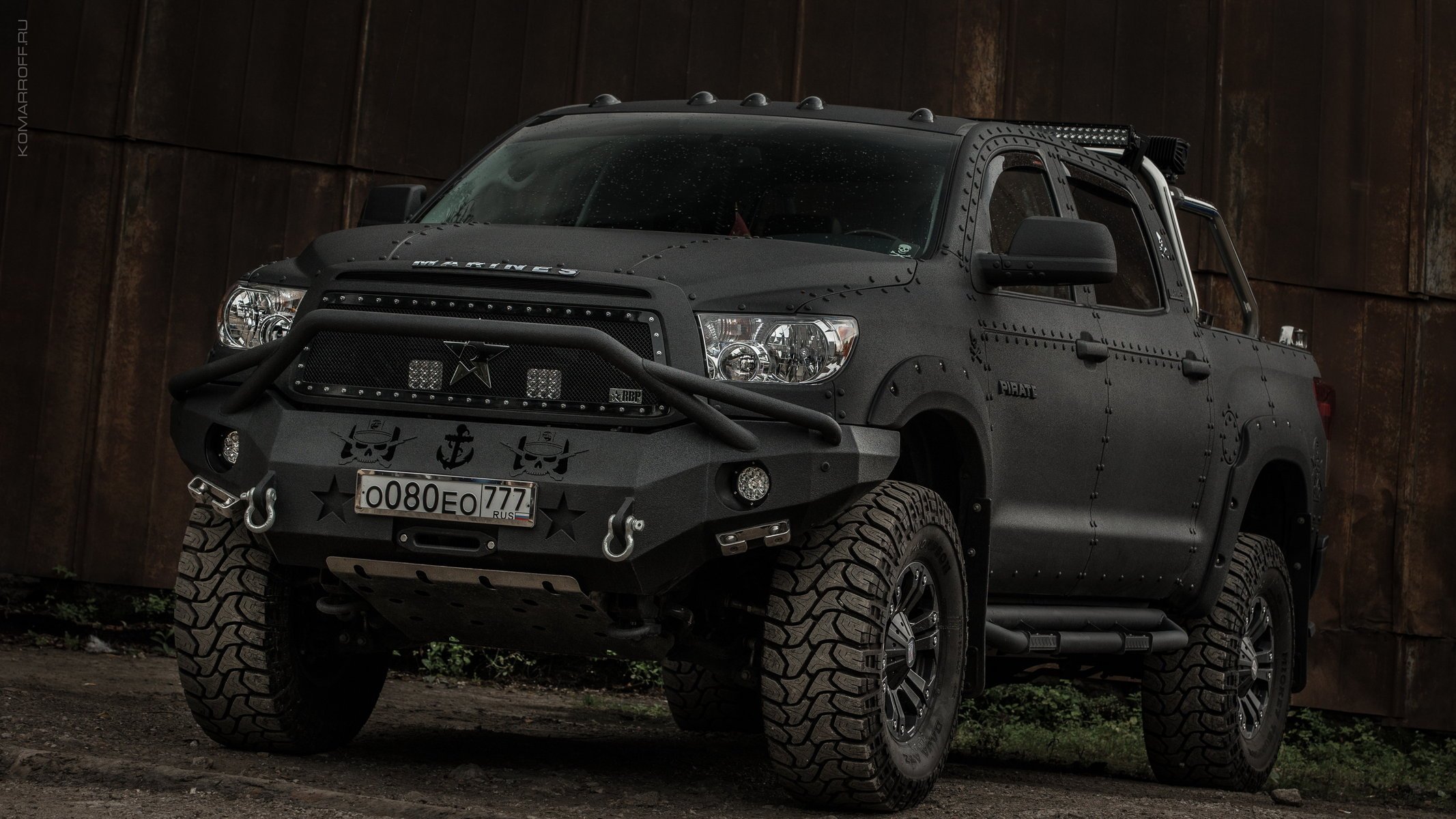 tundra line-x off-road toyota front
