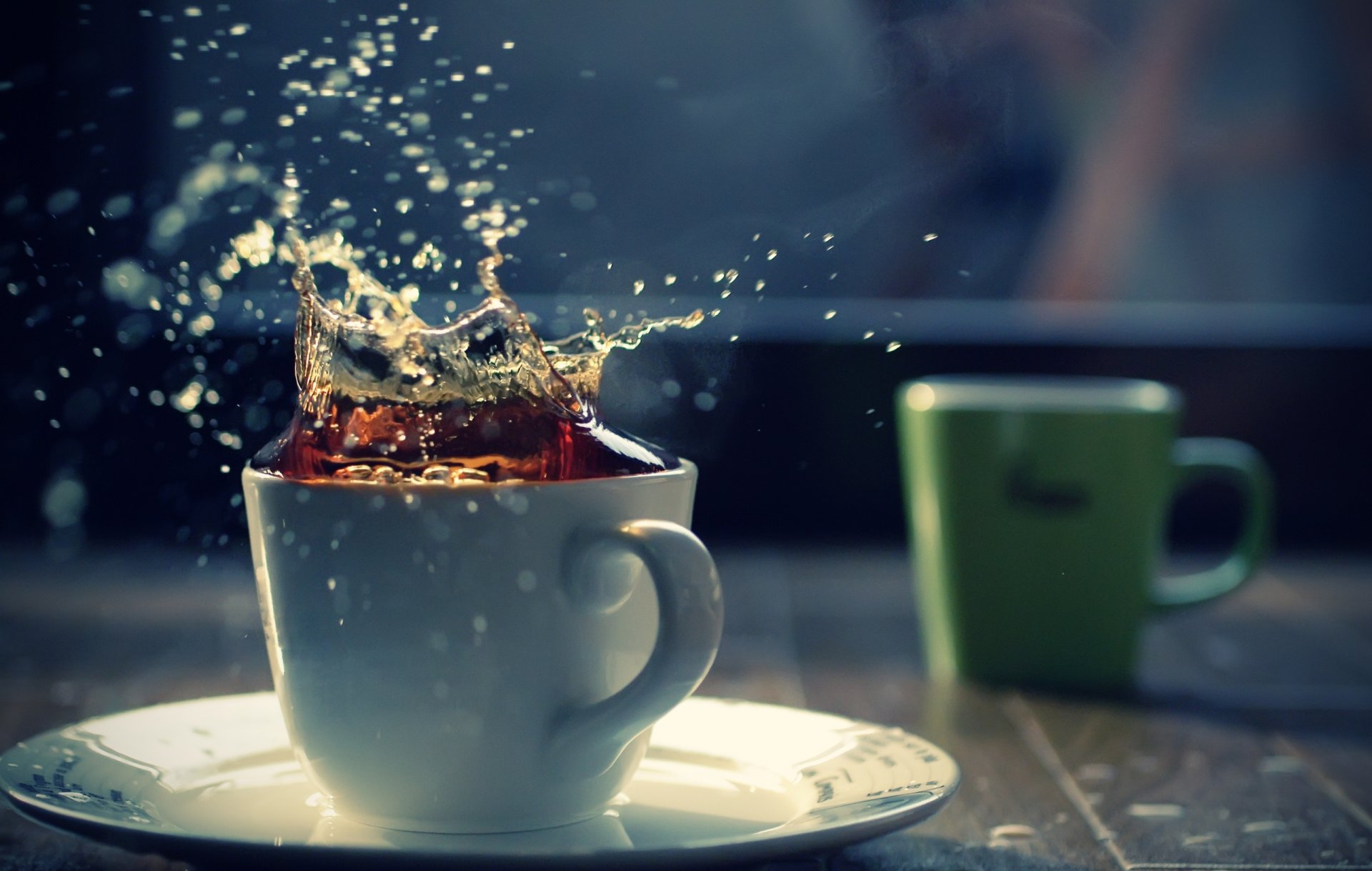 table cups tea splash splash background pictures wallpaper