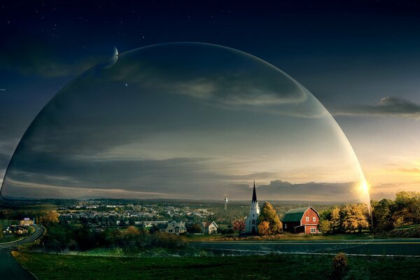 A city under a dome against the sky