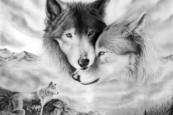 Real loyalty and love, wolves in the picture