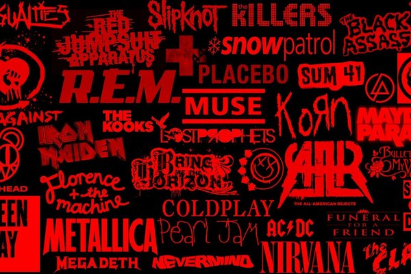 Red inscriptions on a black wall