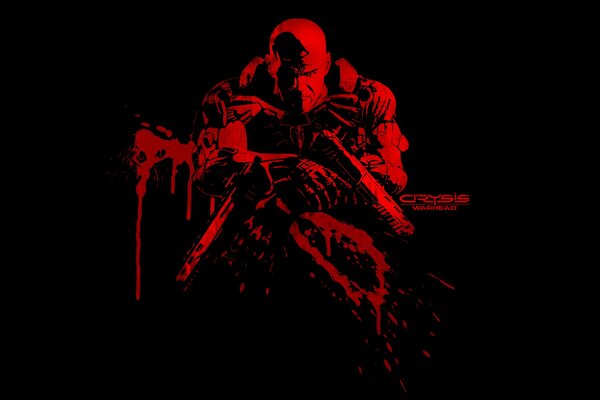 A man with a gun in his hands. Let there be blood