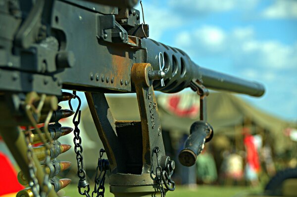 A little rust on the machine gun