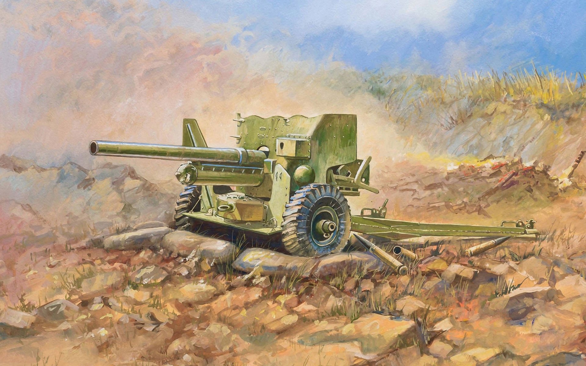 art british anti-tank gun mk-ii 6-pounder 57-mm adopted for armament in 1941 high rate of fire up to 15 shots mines even appeared 1942 heavy tanks tiger were not safety from her shells such guns delivered by l