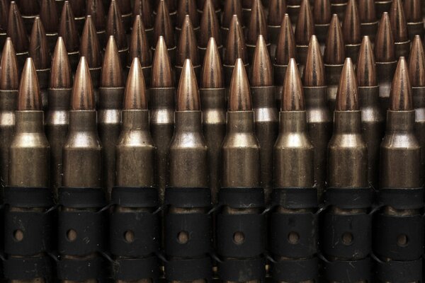 There are a lot of bullets standing in formation