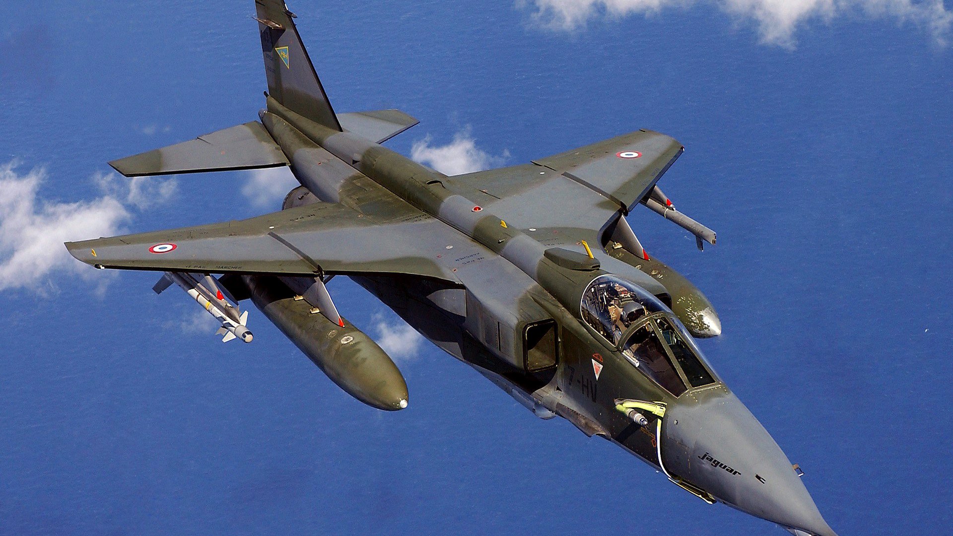 epecat jaguar fighter bomber plane sky cloud