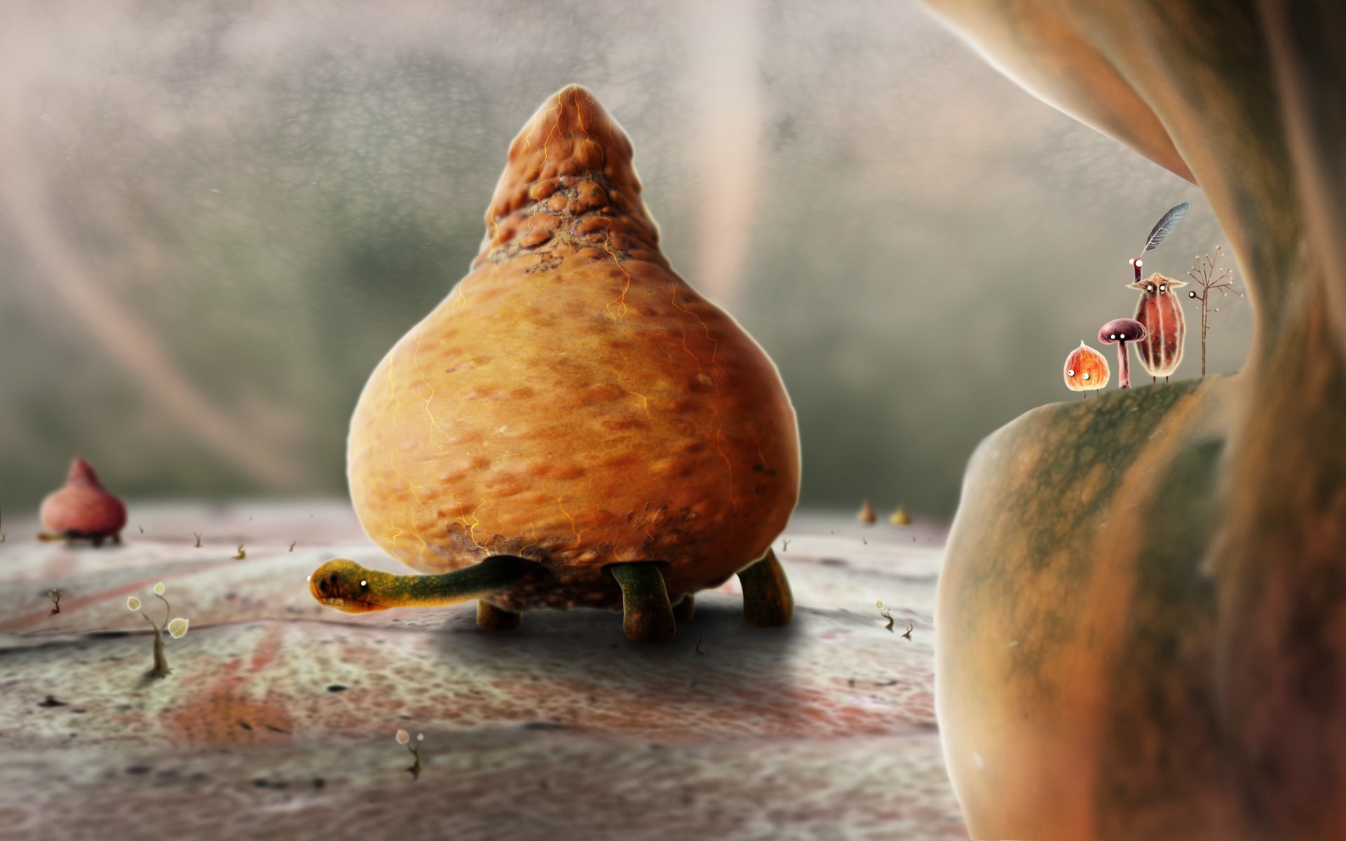 botanicula characters turtle shoots leave