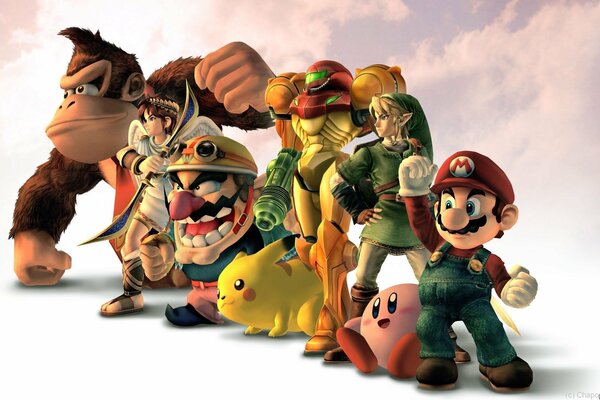 Superheroes Samus, Mario, Kirby in the new series
