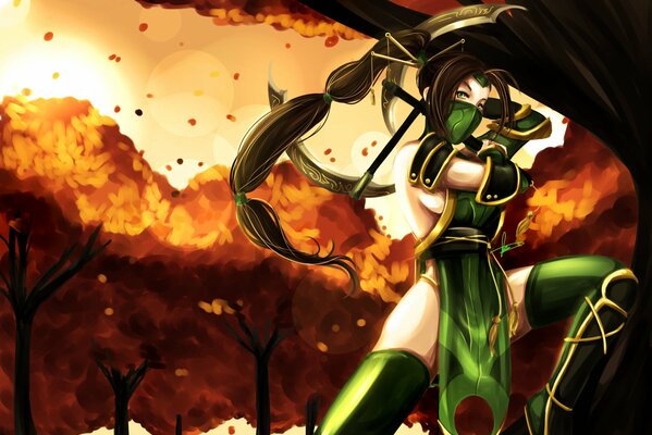 Girl with a gun from the game League of Legends