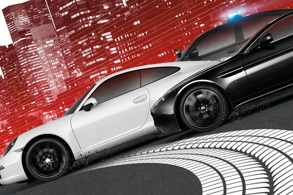 Cars in driving from the game need for speed