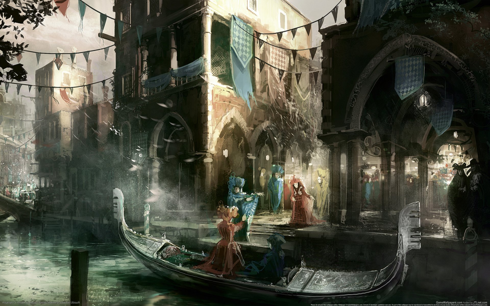 assassins creed town venetsyya people channel boat