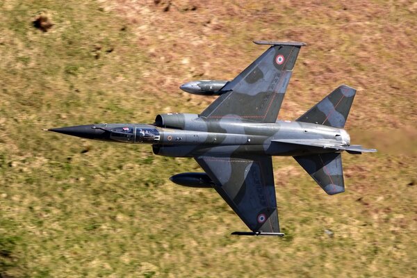 A fighter plane in flight