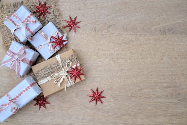 Beautiful decoration of New Year s gifts