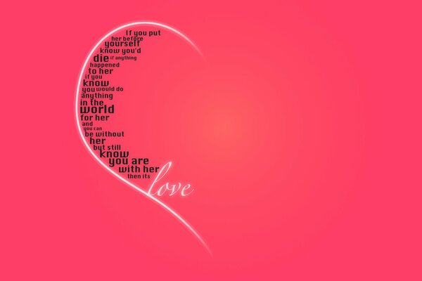 Half of a heart on a pink background