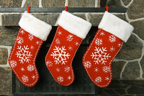 Festive, New Year s socks on a stone