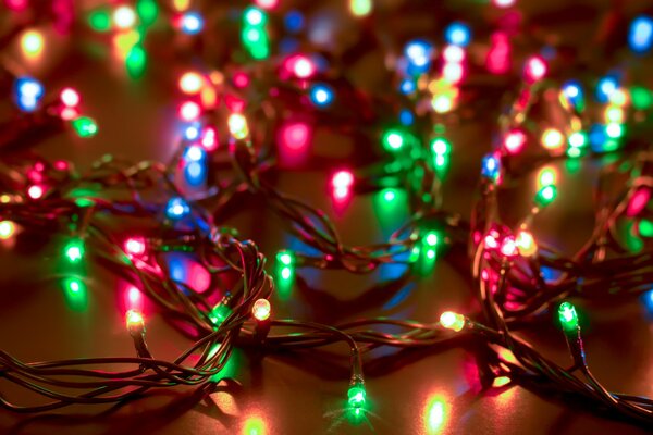 Colorful bright Christmas garland