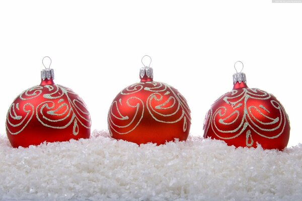 Toy red balls for the Christmas tree