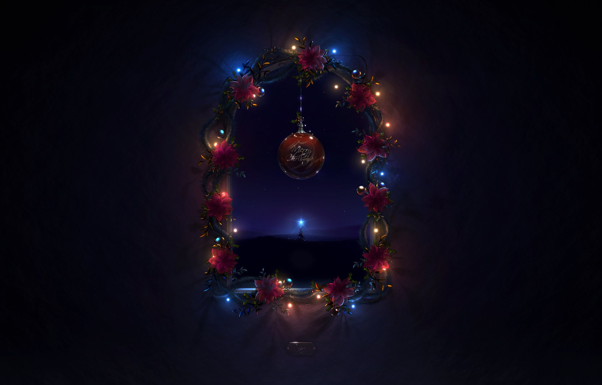 art neville dsouza christmas new year window ball garland night tree spruce light