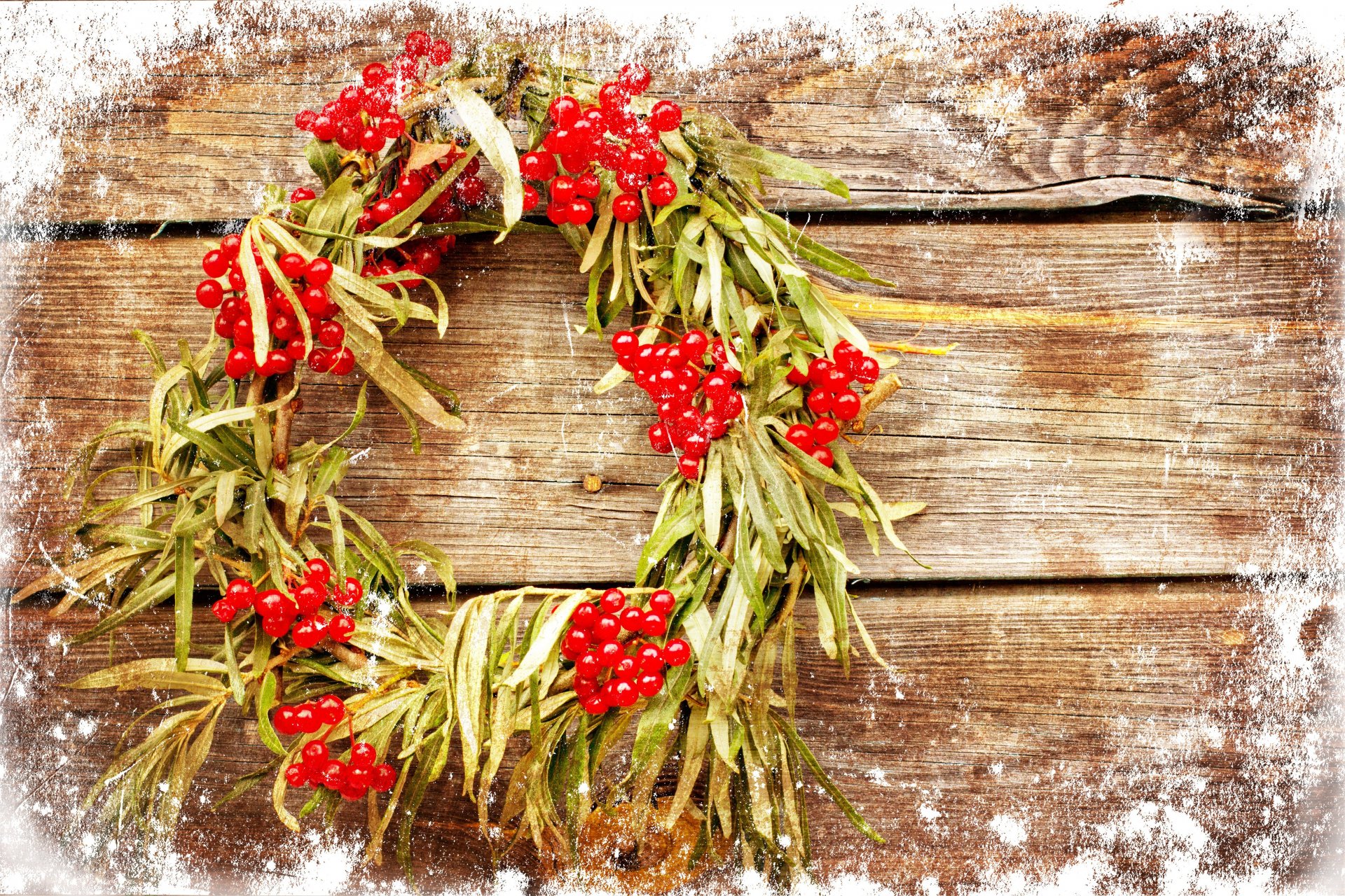 board wreath frost