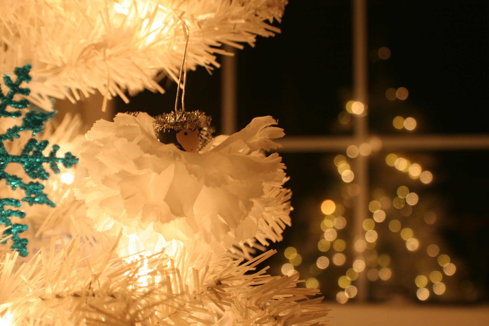 holiday silver tree decoration light bokeh happy new year lita