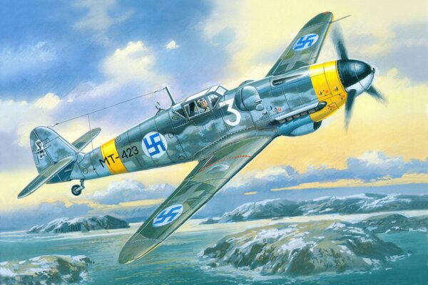 German single-engine fighter in the sky
