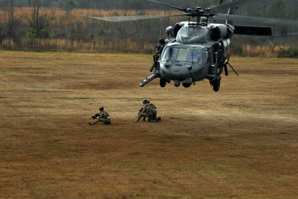 Landing from a US helicopter