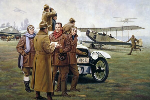 The airfield of New York in 1916. People