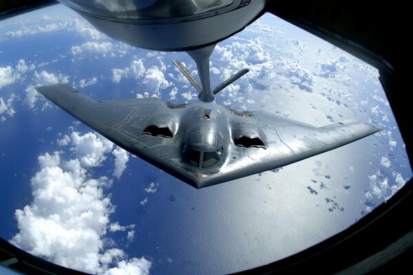Super sonic airplane in the open air