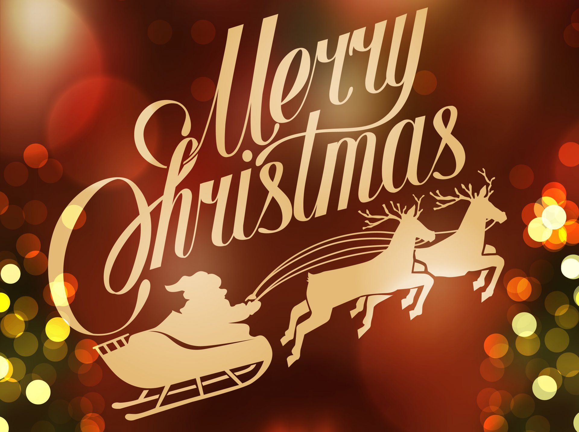 merry christmas holiday reindeer wagon father christma