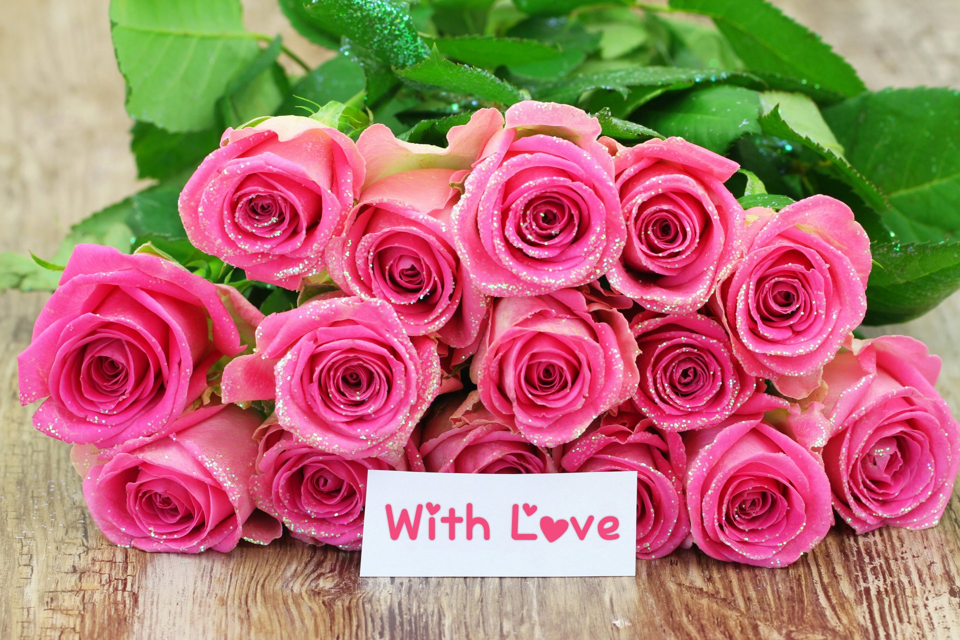 roses pink valentine s day holiday sequins with love