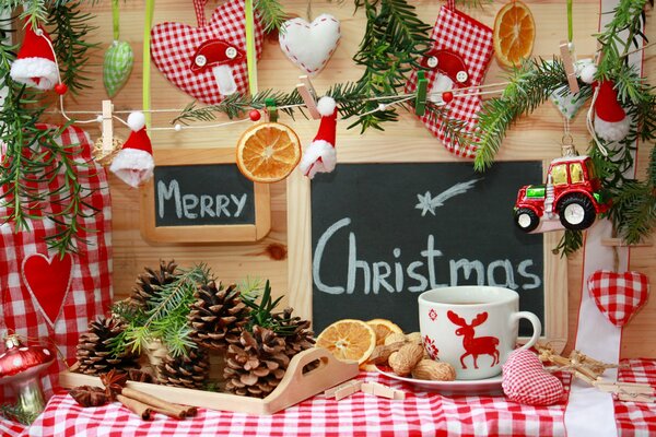 Table decorations for Christmas