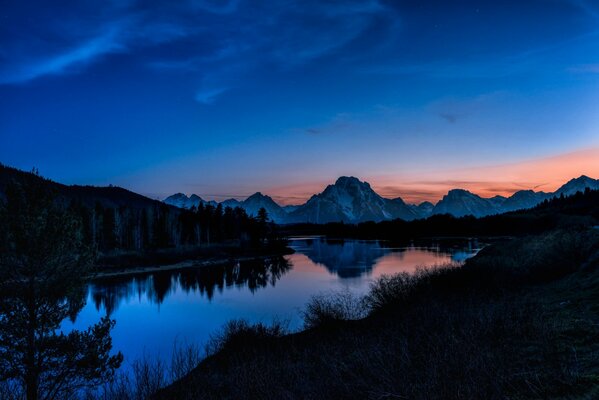 Beautiful sunrise in a picturesque place