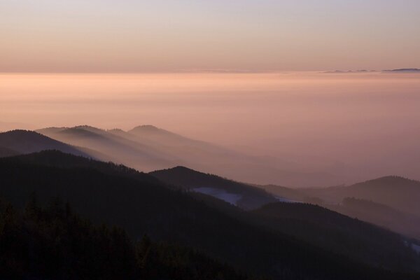Grief, sky and foggy morning